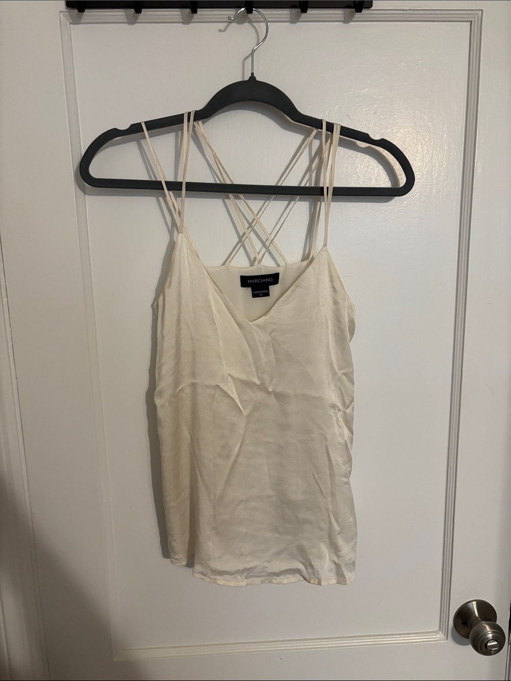 Marciano Ivory Double-Strap V-Neck Cami